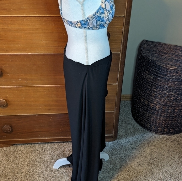 Palazzo VINTAGE Black PANTS Vacation READY! SZ Large - Picture 15 of 16